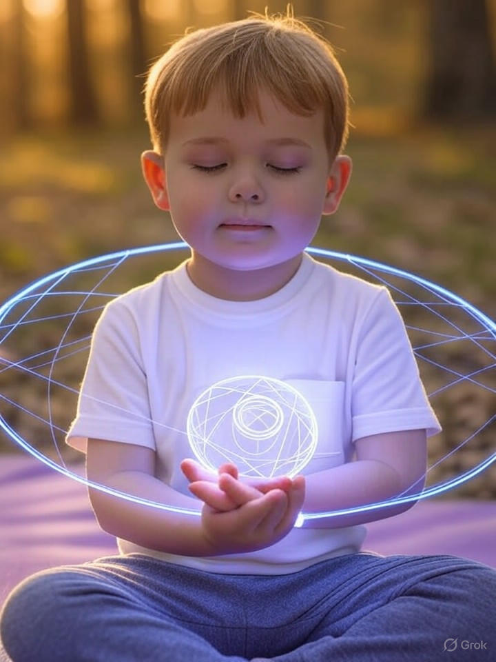 Child practicing self-regulation with LUMEN biofeedback technology