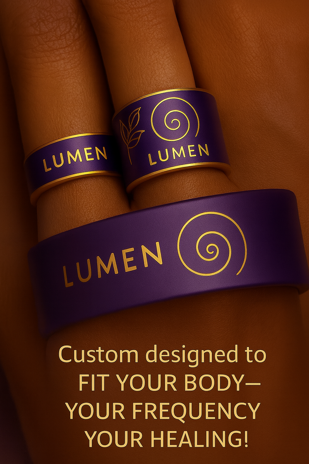 LUMEN biofeedback devices available in wrist band and ring form factors for personalized fit