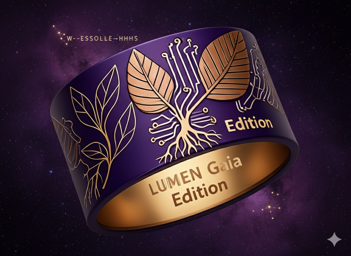 LUMEN Gaia Edition - Nature-inspired wearable with tree of life ergonomic design and encoded messaging